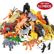 Load image into Gallery viewer, Kuulee 53pcs/set Mini Jungle Animal Toy Set Dinosaur Wildlife Model Children Puzzle Early Education Gift
